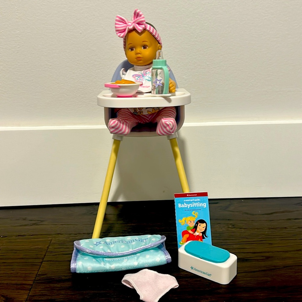 American Girl 7.75" Little Bitty Baby Doll And High Chair Set
